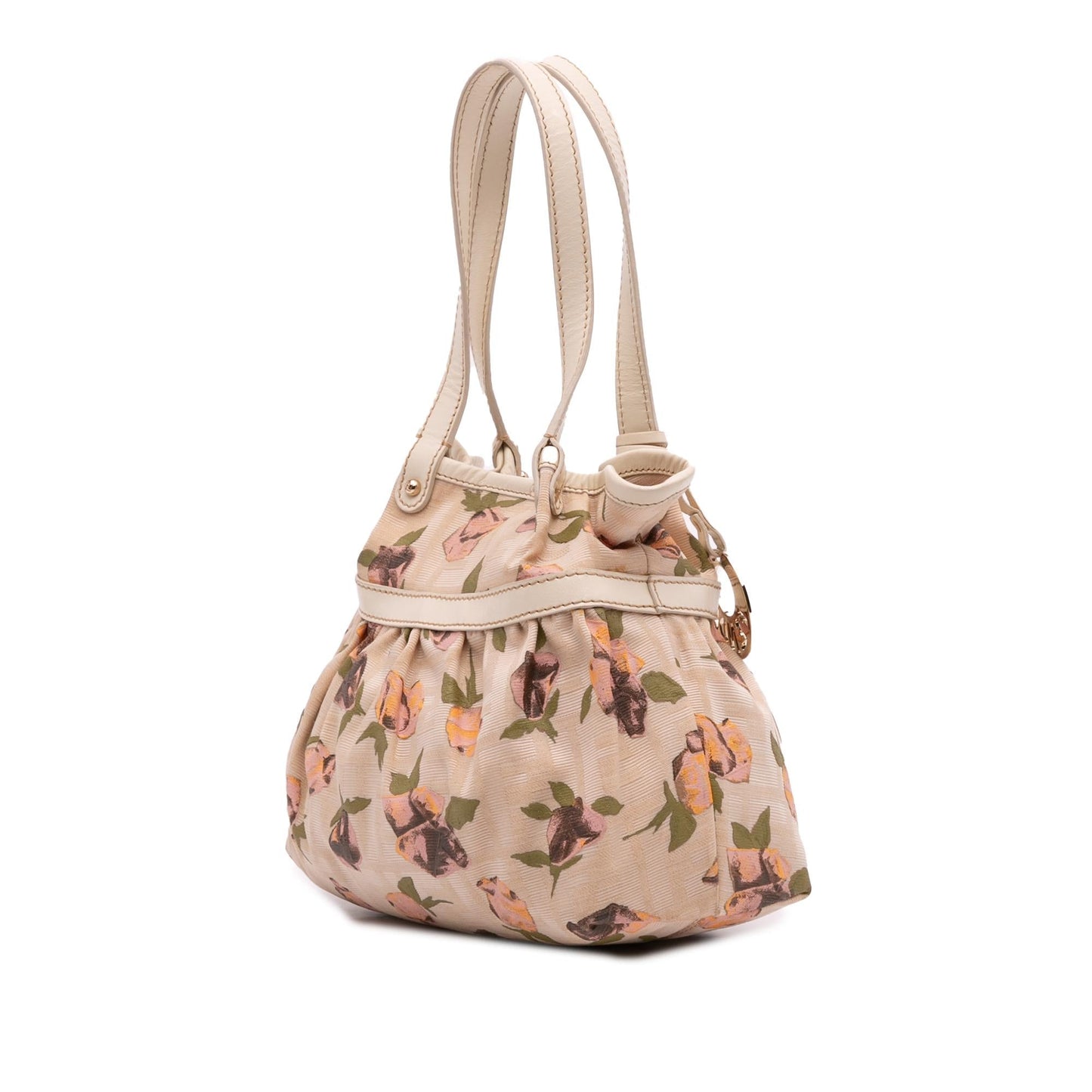 Fendi Mini Zucca Canvas Rose Printed Chef Handbag