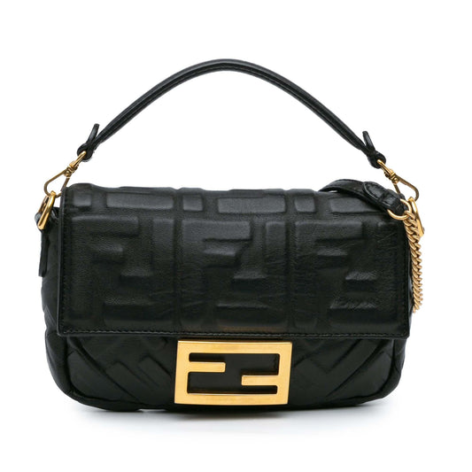 Fendi Mini Zucca Embossed Leather Baguette Satchel Shg-Cd0Erc