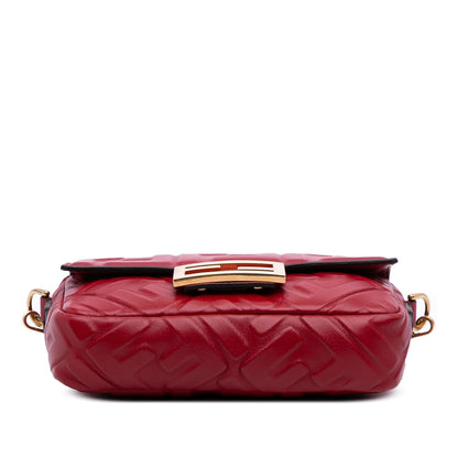Fendi Baguette Leather Red Shoulder Bag Style 82