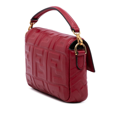 Fendi Baguette Leather Red Shoulder Bag Style 82