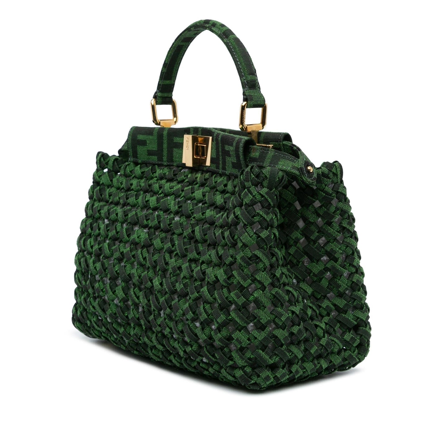 Fendi Mini Zucca Interlaced Canvas Iconic Peekaboo Satchel (SHG-bvHwrT)