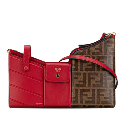 Fendi Mini Zucca And Leather 3 Pocket Crossbody Shg-Q6Drey