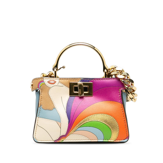 Fendi Peekaboo Leather Red Handbag