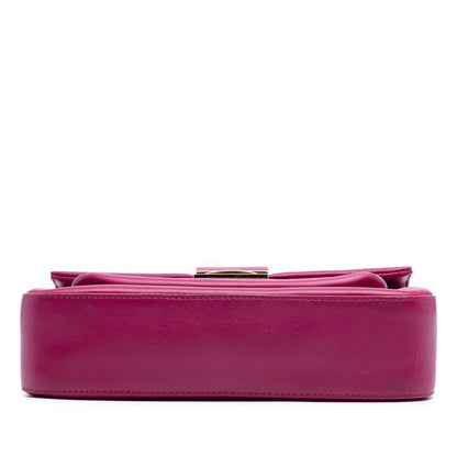 Fendi Baguette Leather Red Crossbody Style 2