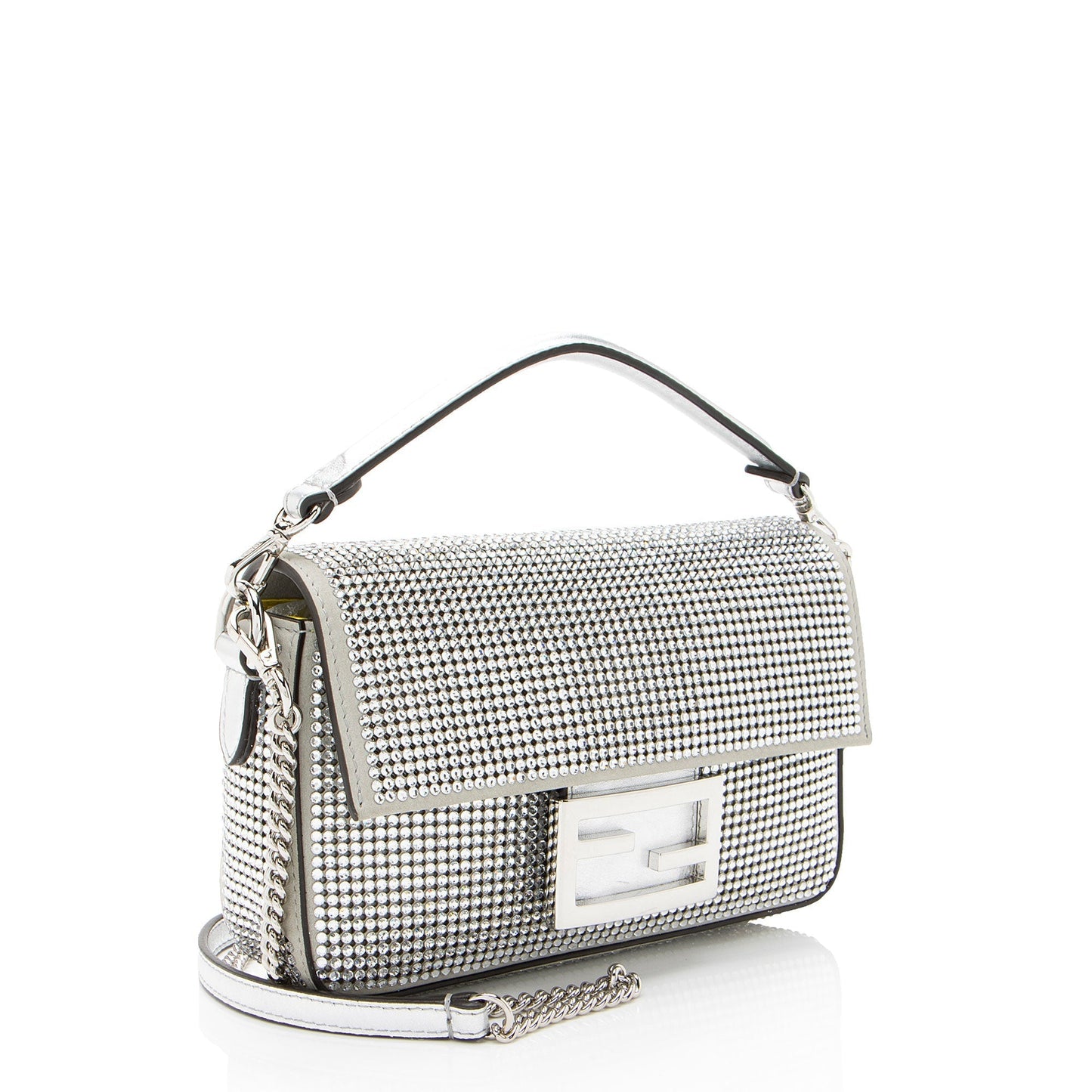 Fendi Nubuck Crystal Mini Baguette Shf-Euhxv9