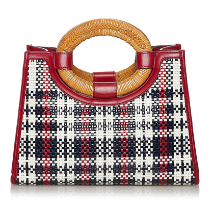Fendi Runaway Tartan Plaid Satchel (SHG-37576)