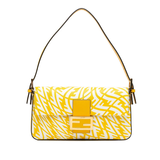 Fendi Sarah Coleman Zucca Coated Canvas 1997 Vertigo Baguette