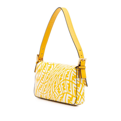 Fendi Medium Leather Embossed FF Baguette Satchel