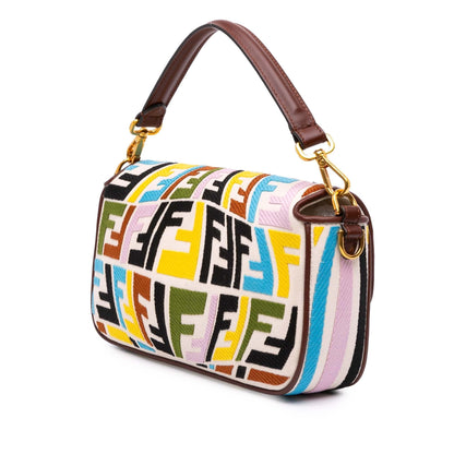 Fendi Baguette Canvas Red Shoulder Bag Style 25