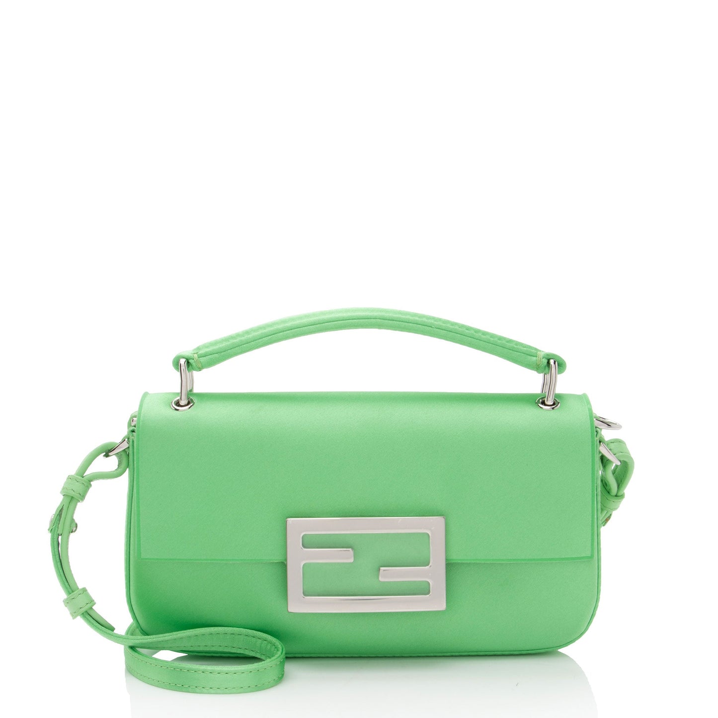 Fendi Baguette Satin Red Shoulder Bag