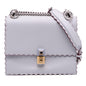 Fendi Small Leather Studded Scalloped Kan I