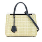 Fendi Small Woven Raffia Vitello Regular 2Jours Satchel