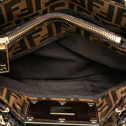 Fendi Small Zucca Canvas Mia Chain Tote Shg-Ikzcne