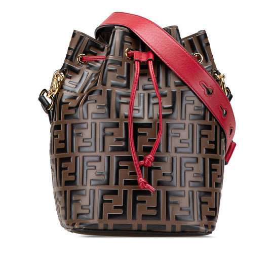 Fendi Small Zucca Embossed Leather Mon Tresor Bucket