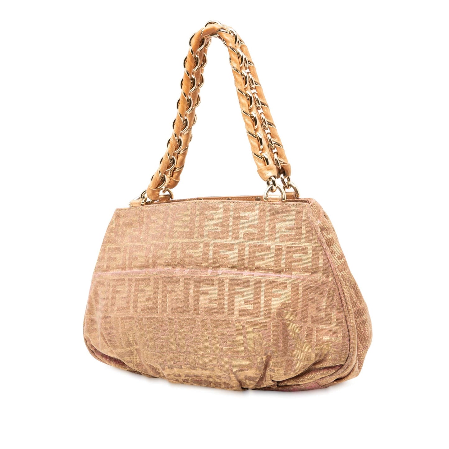 Fendi Small Zucca Metallic Lurex Mia Chain Tote