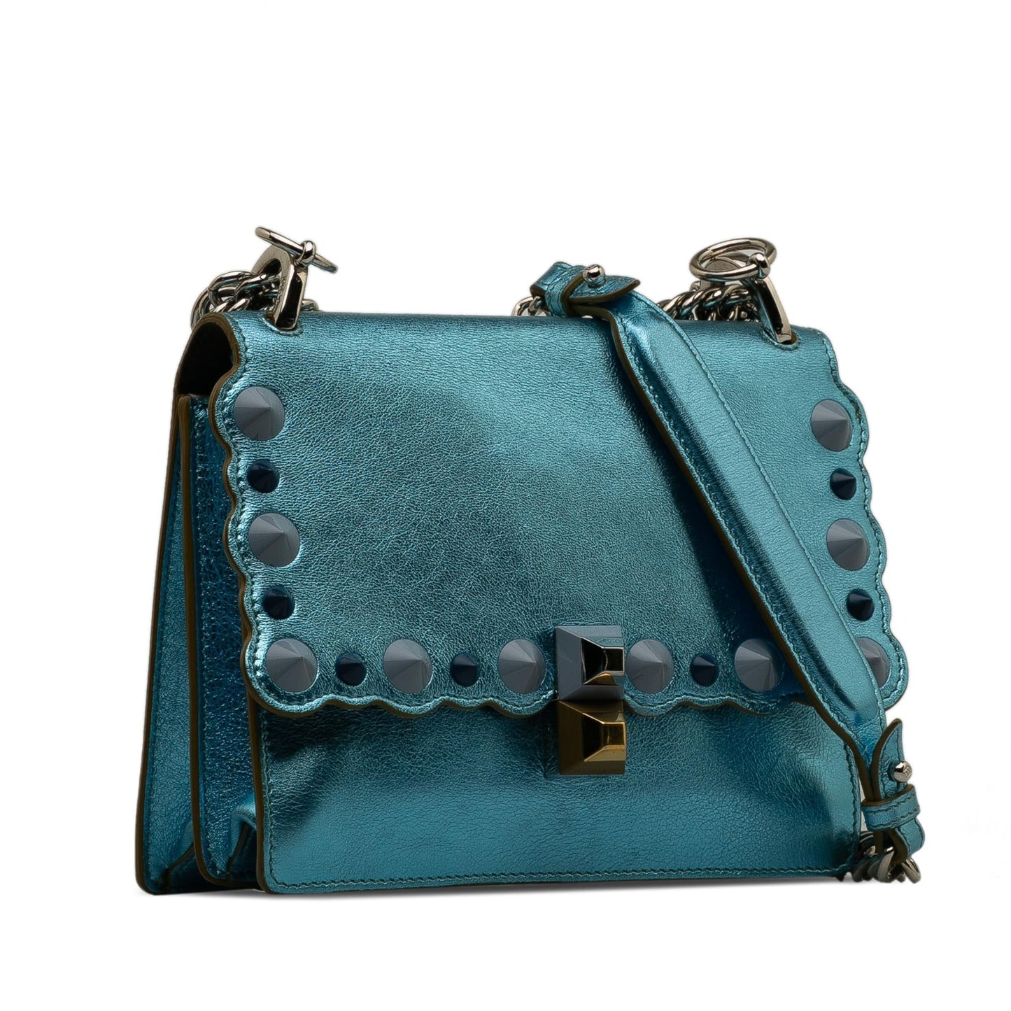 Fendi Studded Scalloped Kan I Crossbody (SHG-CeGCcL)