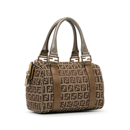 Fendi Studded Zucchino Boston Bag (SHG-q9Lttm)