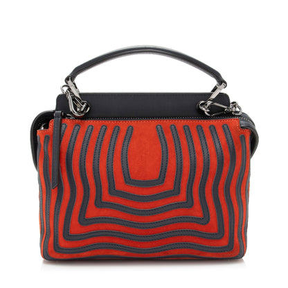 Fendi Quilted Leather Two Tone Dotcom Small Top Handle