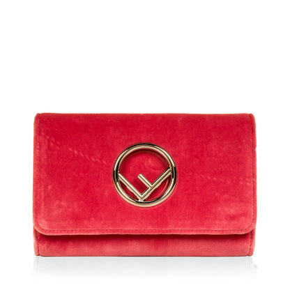 Fendi Kan I Leather Red Crossbody Red