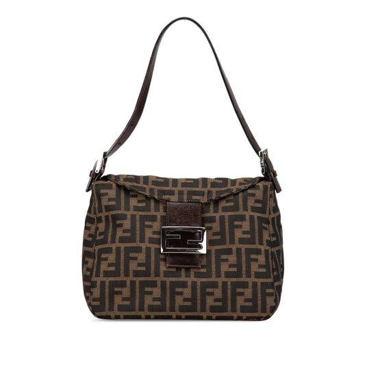 Fendi Zucca Canvas Double Flap Mamma Shg-D31Esp