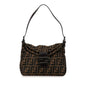 Fendi Zucca Canvas Double Flap Shoulder Bag (SHG-BZYeGl)