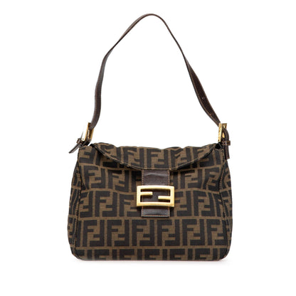 Fendi Zucca Canvas Double Flap Shoulder Bag Shg-Yawuve