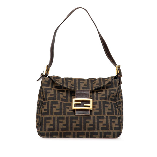 Fendi Zucca Canvas Double Flap Shoulder Bag Shg-Yawuve