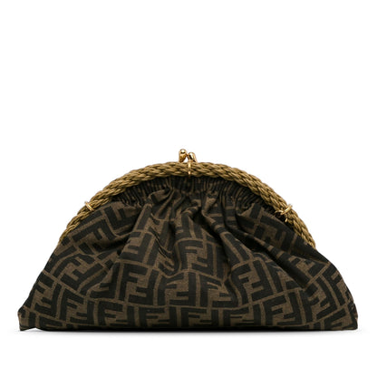 Fendi Zucca Canvas Shell Clutch (SHG-8ur43S)