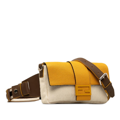 Fendi Zucca Canvas and Leather Convertible Baguette (SHG-X1HAvY)