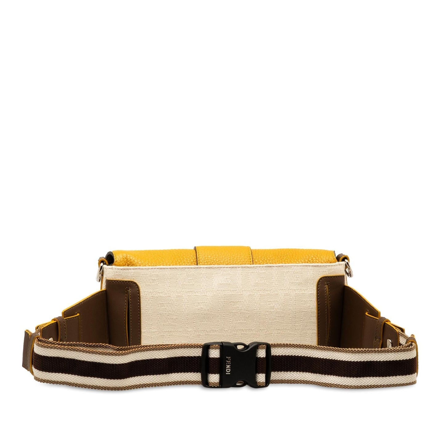 Fendi Zucca Canvas And Leather Convertible Baguette