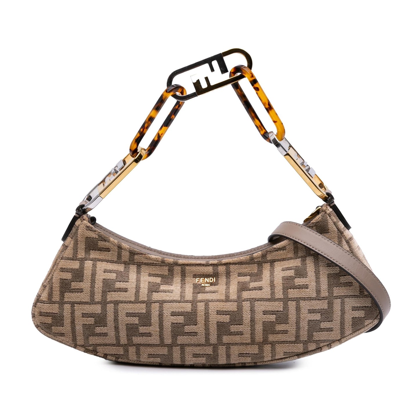 Fendi Zucca Chenille Olock Swing Satchel