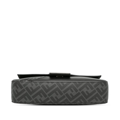 Fendi Zucca Coated Canvas And Calfskin Baguette Satchel