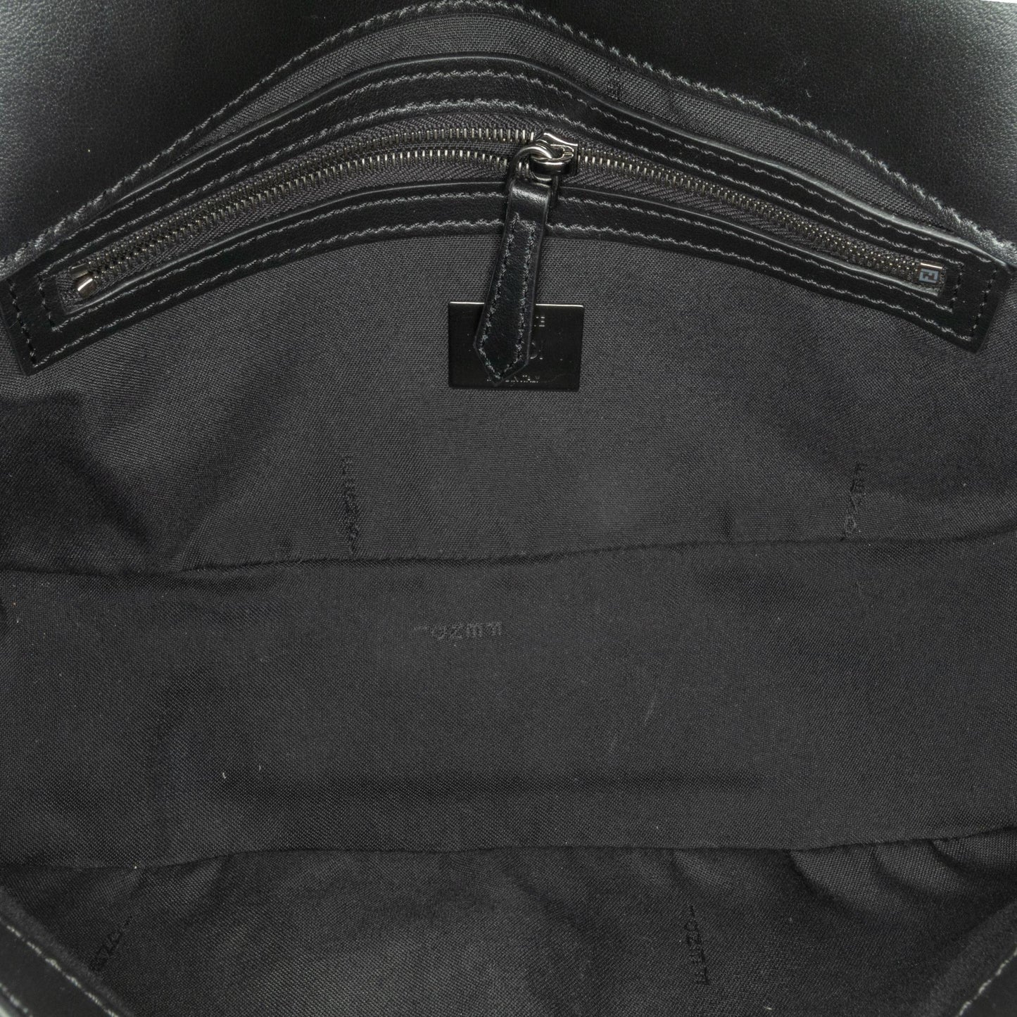Fendi Zucca Coated Canvas And Calfskin Baguette Satchel