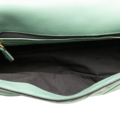 Fendi Medium Zucca Canvas Fluo Trim Baguette Satchel