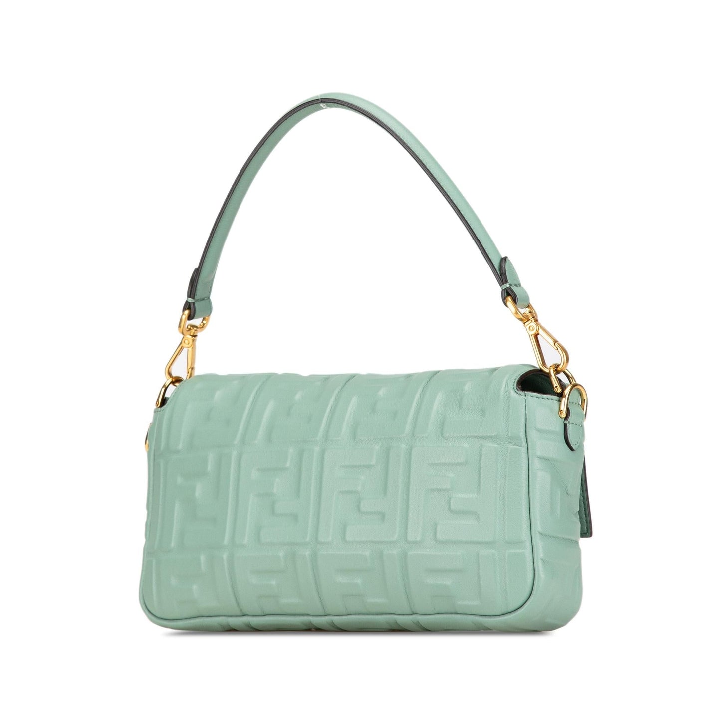 Fendi Medium Zucca Canvas Fluo Trim Baguette Satchel