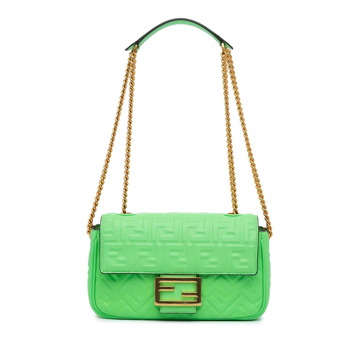 Fendi Zucca Embossed Chain Midi Baguette