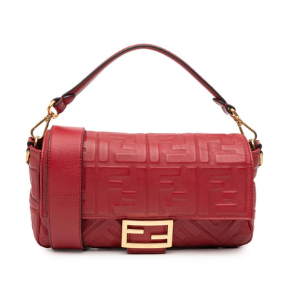 Fendi Baguette Leather Red Shoulder Bag Style 84