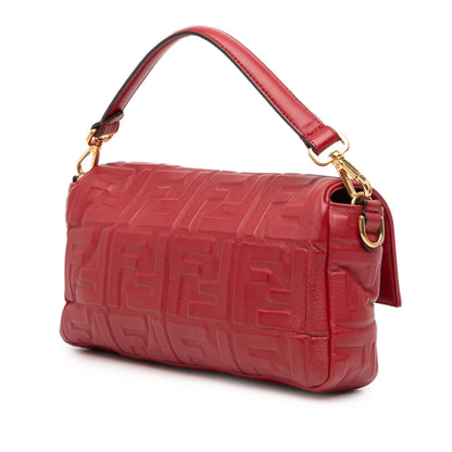 Fendi Baguette Leather Red Shoulder Bag Style 84