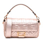 Fendi Zucca Embossed Metallic Leather Baguette Satchel