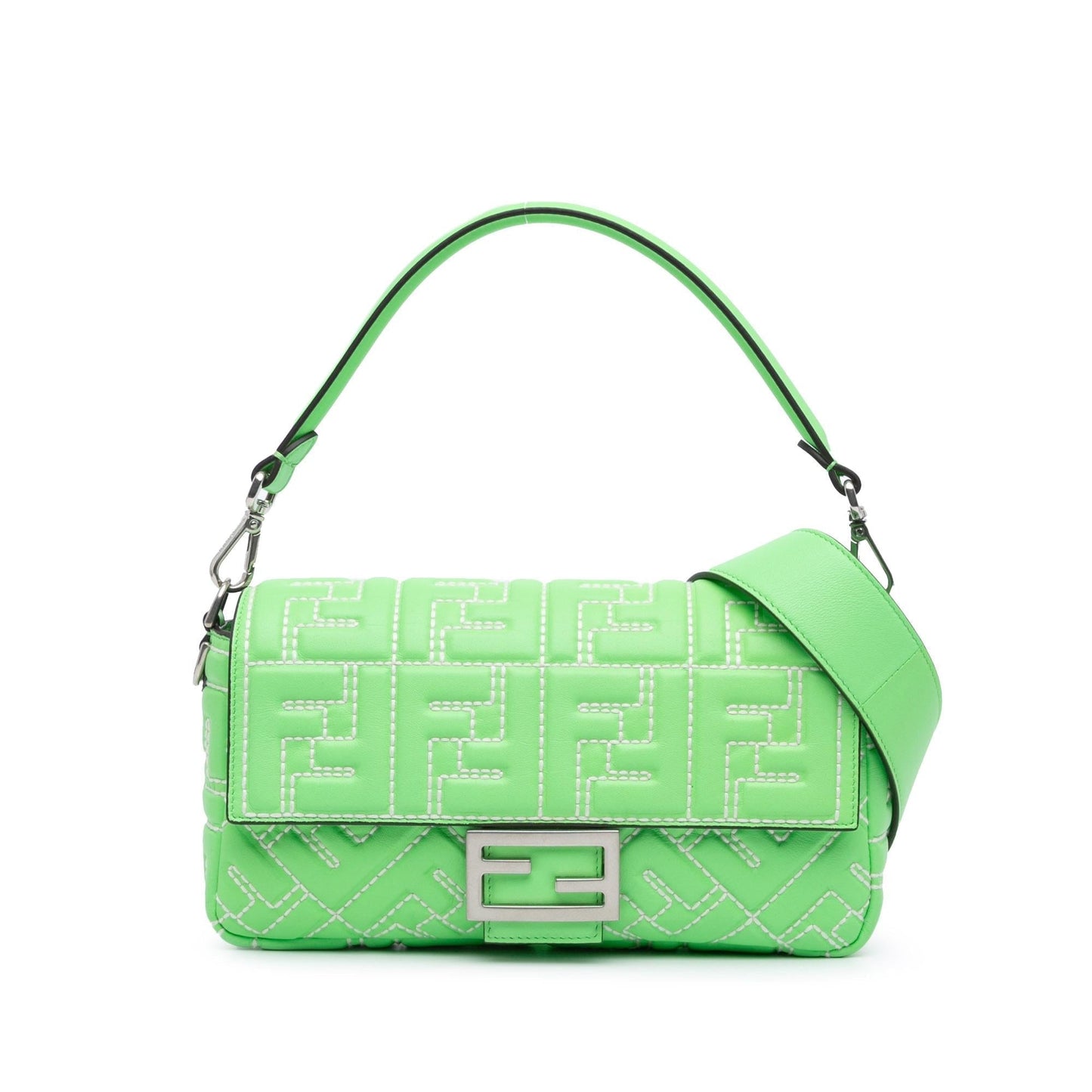 Fendi Baguette Leather Red Shoulder Bag
