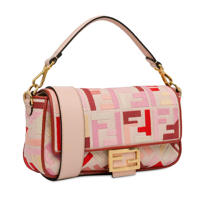 Fendi Zucca Embroidered Canvas Baguette Satchel (SHG-Rvfwx2)