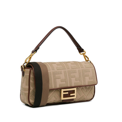 Fendi Baguette Canvas Red Shoulder Bag Canvas