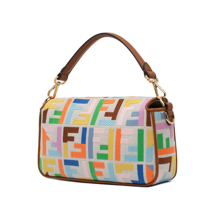 Fendi Baguette Canvas Red Shoulder Bag Style 6