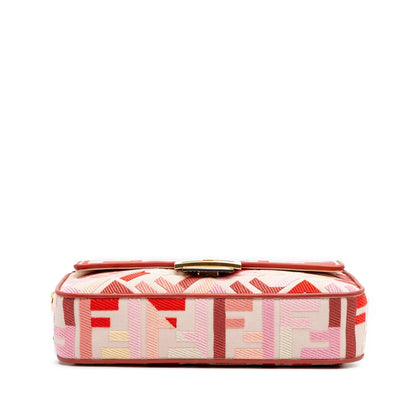 Fendi Baguette Canvas Red Shoulder Bag Style 16