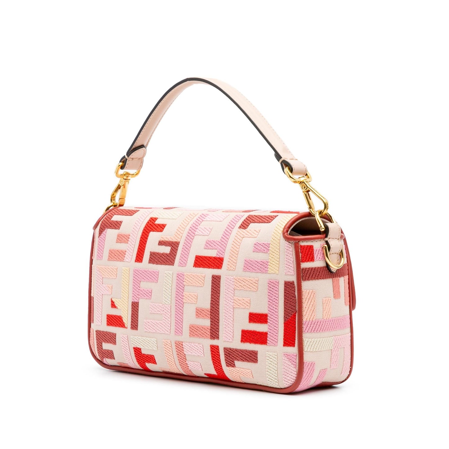 Fendi Baguette Canvas Red Shoulder Bag Style 16