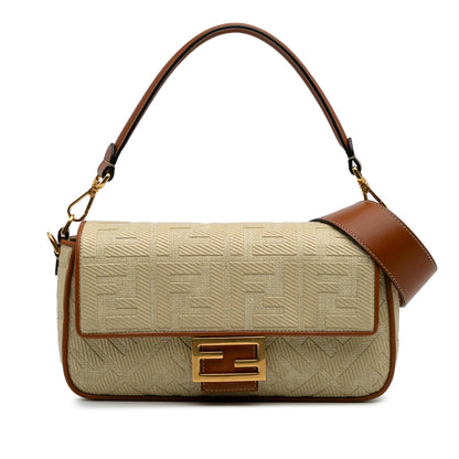 Fendi Baguette Canvas Red Shoulder Bag Style 17