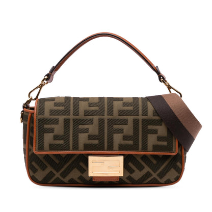 Fendi Baguette Canvas Red Shoulder Bag Style 31