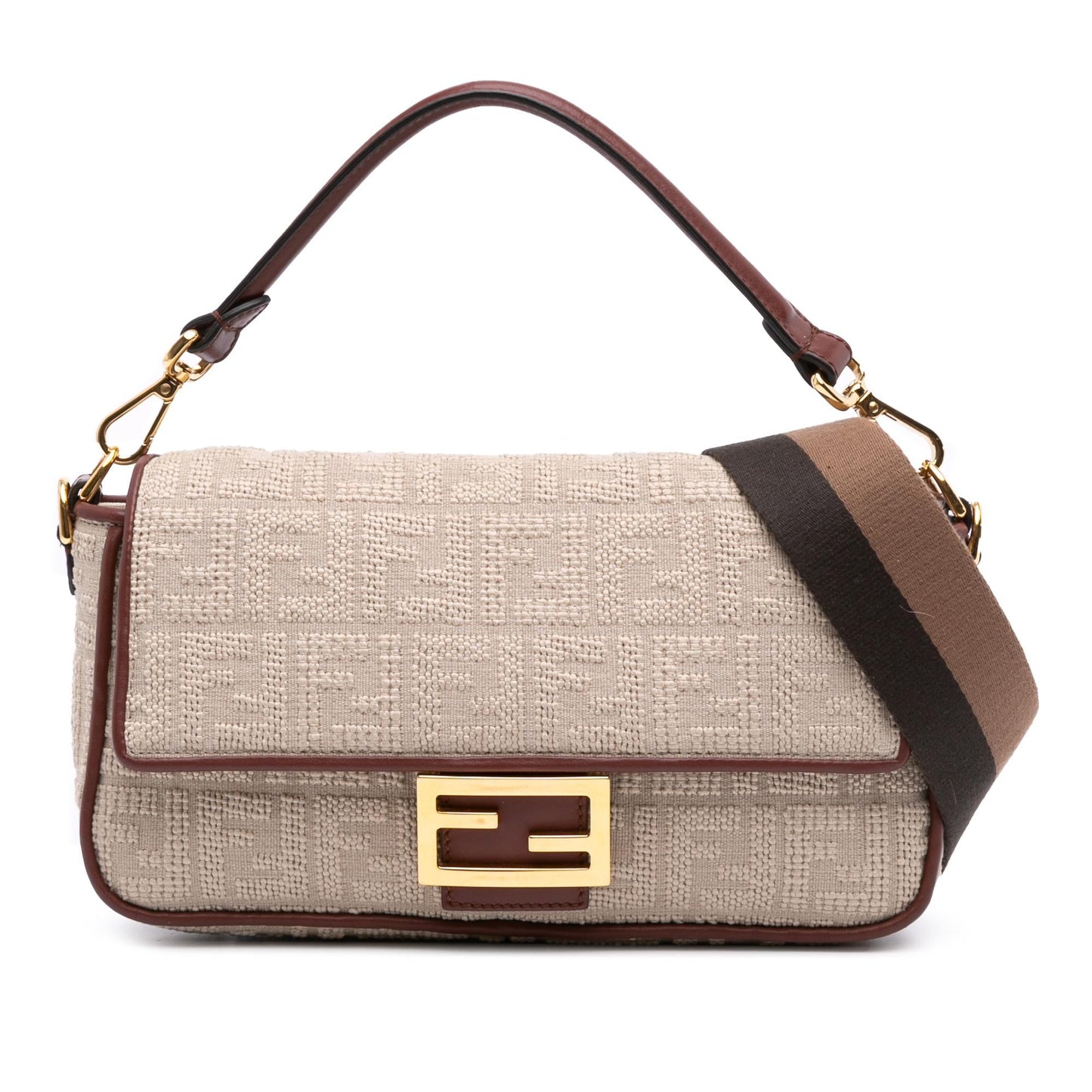 Fendi Baguette Canvas Red Shoulder Bag Style 37