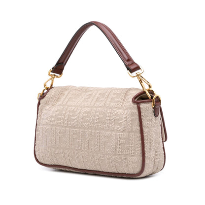 Fendi Baguette Canvas Red Shoulder Bag Style 37