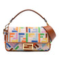 Fendi Baguette Canvas Red Shoulder Bag Style 38